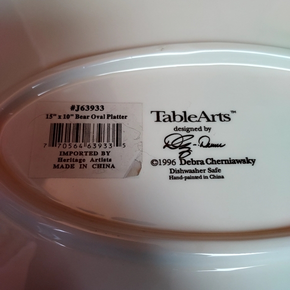 Table Arts 15x10 inch bear oval platter - Picture 5 of 12